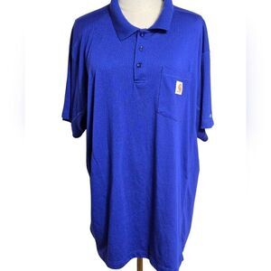Carhartt Men's Relaxed Fit Blue Polo Shirt